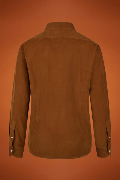 Men's comfort fit casual shirt with a classic collar in plain 100% cotton 21-wale corduroy
