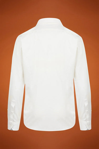 Men's comfort fit casual shirt with a classic collar in plain 100% cotton washed gabardine