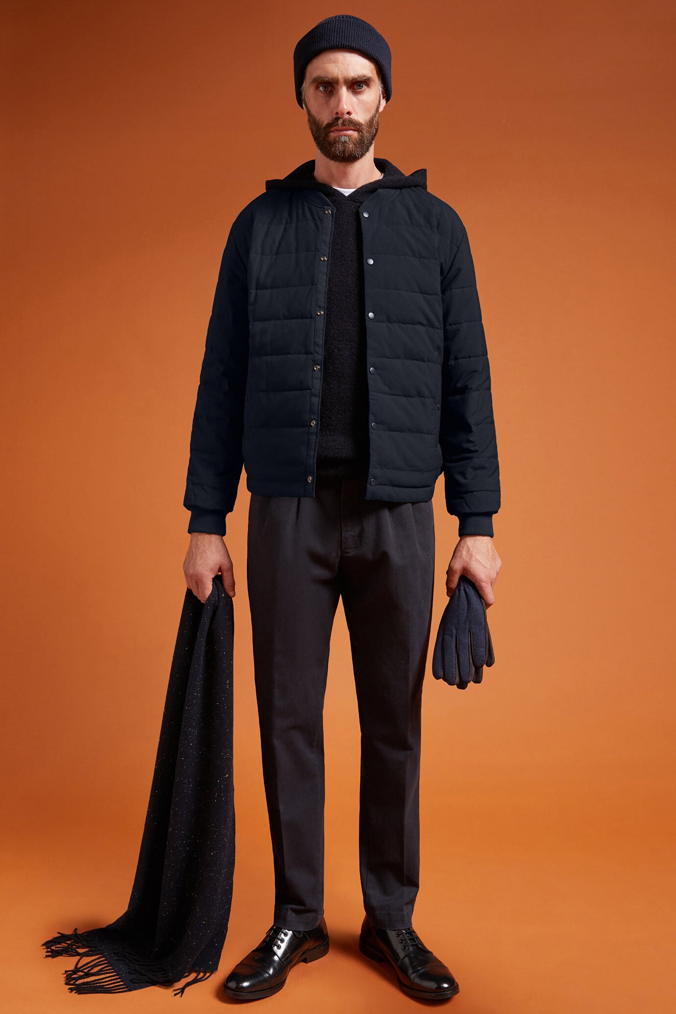 Men's Reversible Padded Down Jacket in a comfort fit