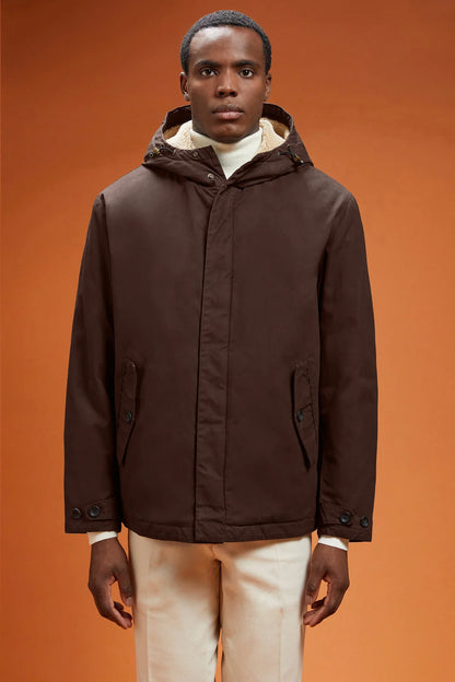 Men's comfort fit jacket in 100% waxed-effect cotton