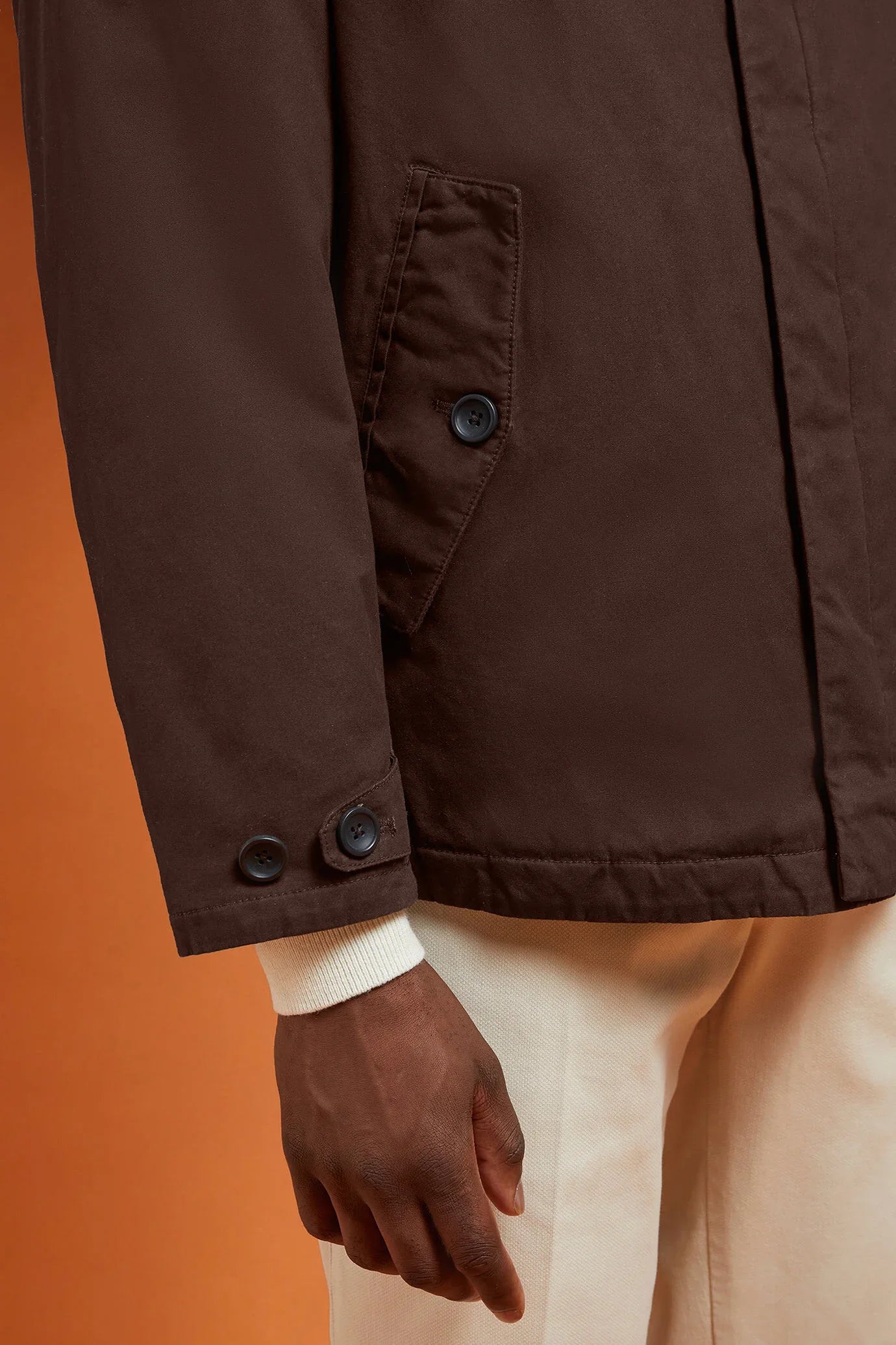 Men's comfort fit jacket in 100% waxed-effect cotton