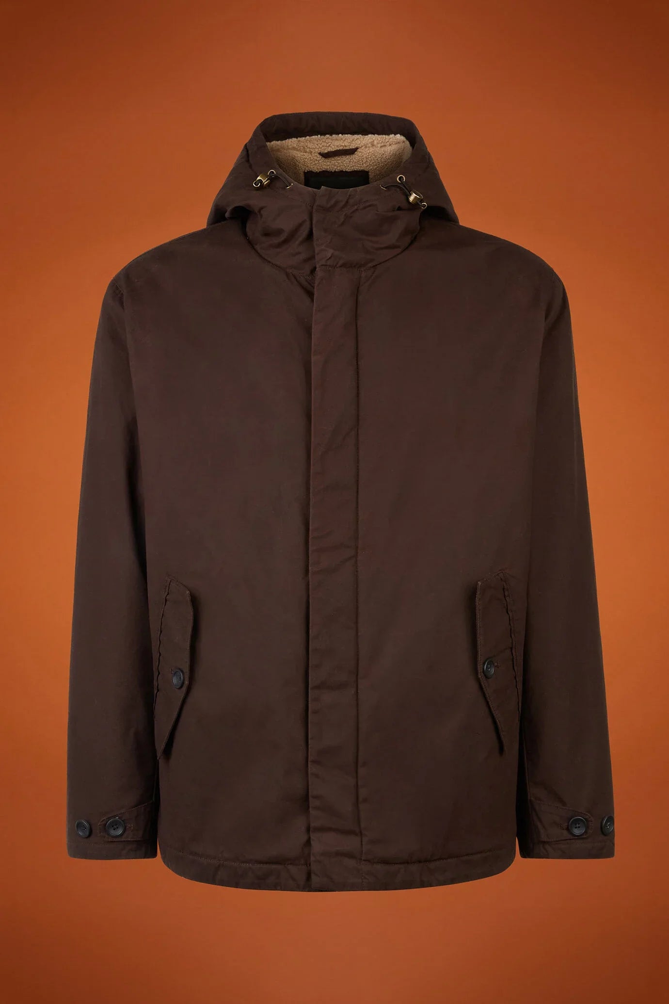 Men's comfort fit jacket in 100% waxed-effect cotton