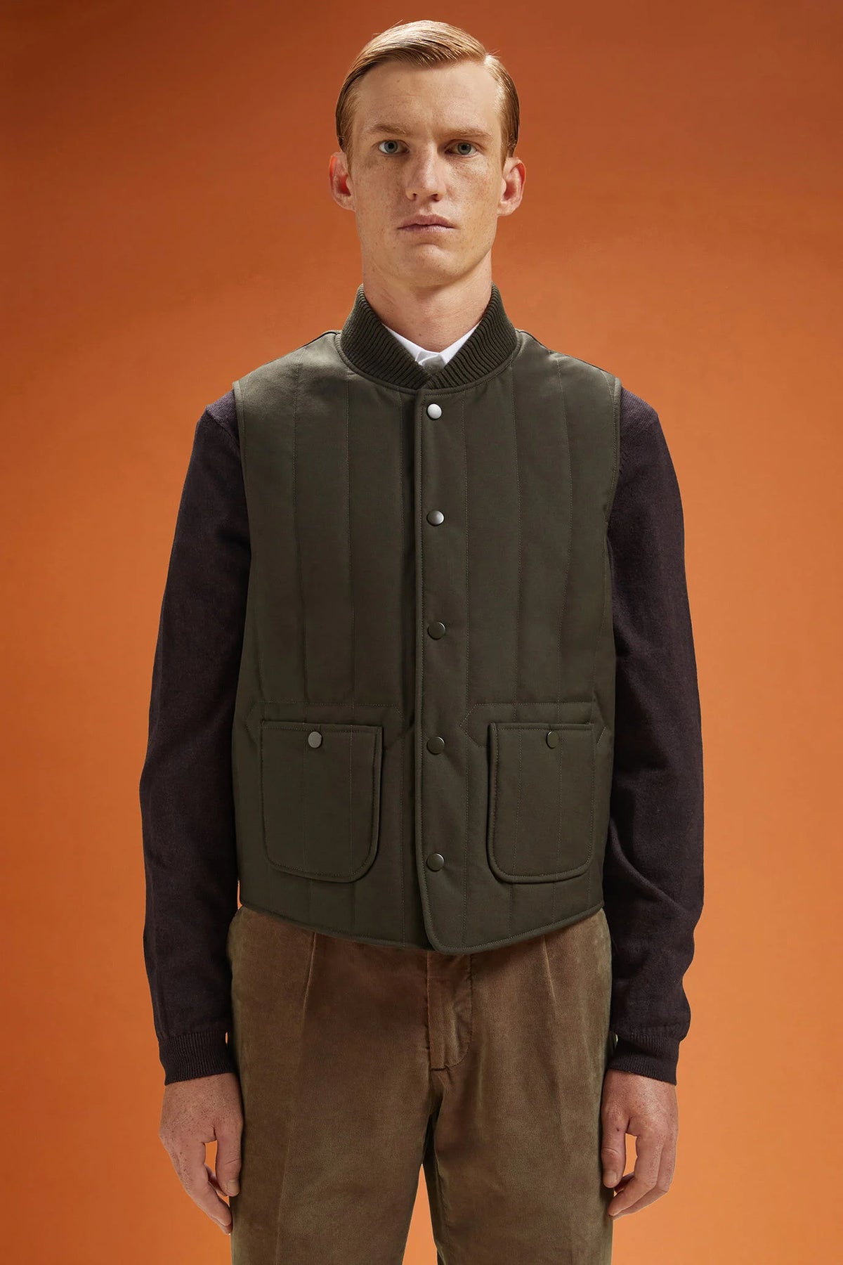 Men's comfort fit padded gilet with jersey lining
