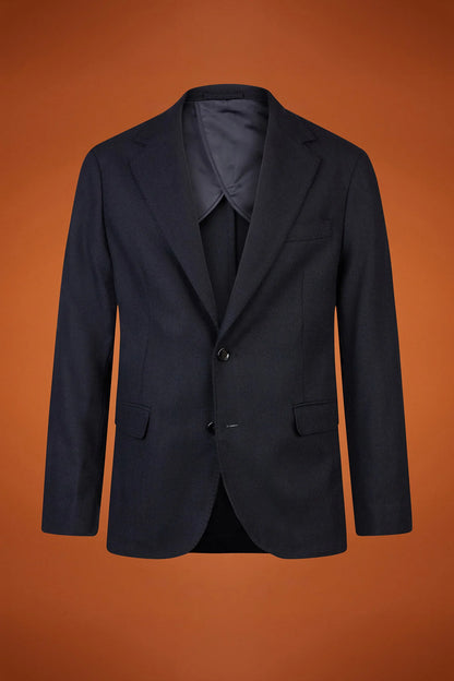 Men's classic single-breasted jacket in a regular fit, made from herringbone wool blend fabric