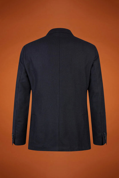 Men's classic single-breasted jacket in a regular fit, made from herringbone wool blend fabric
