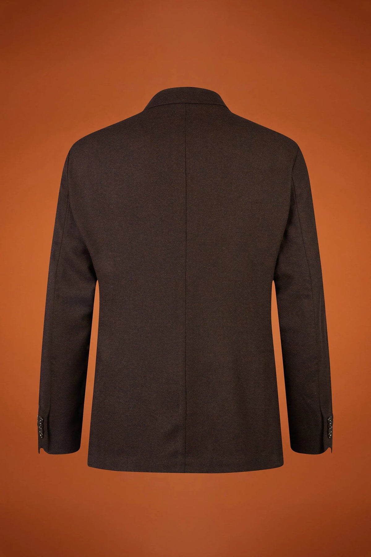 Men's classic single-breasted jacket in a regular fit, made from herringbone wool blend fabric