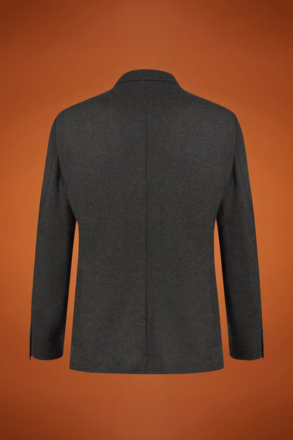 Men's classic single-breasted jacket in a regular fit, made from herringbone wool blend fabric
