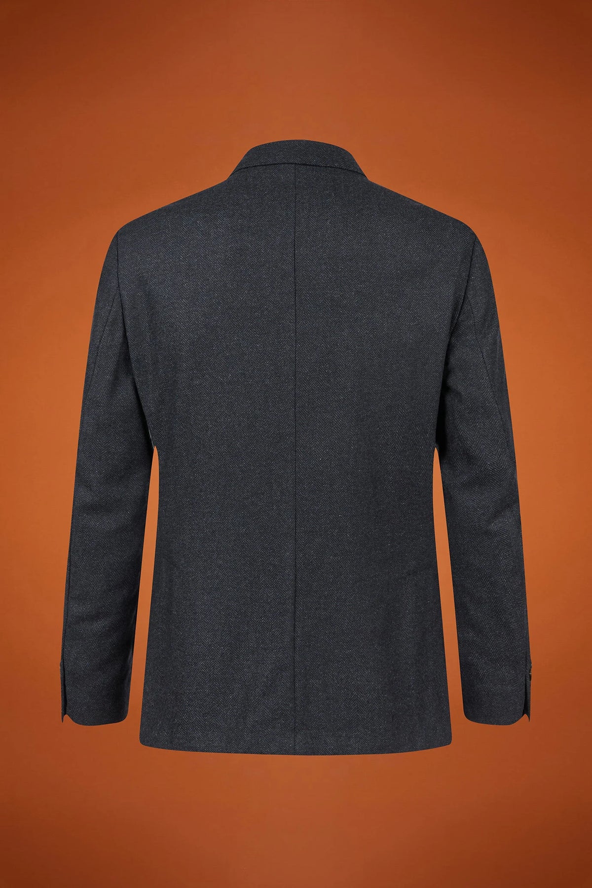 Men's classic single-breasted jacket in a regular fit, made from herringbone wool blend fabric