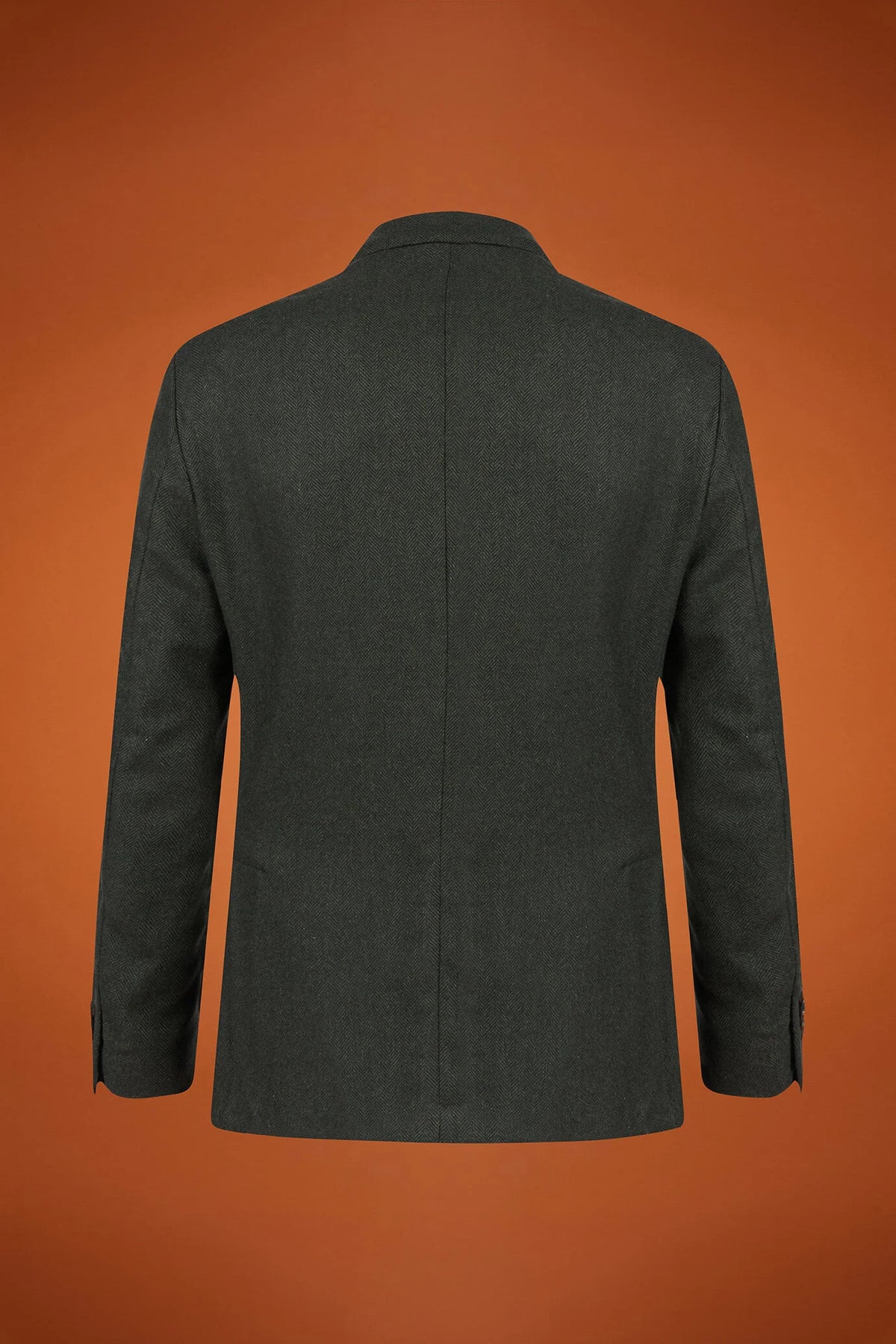 Men's classic single-breasted jacket in a regular fit, made from herringbone wool blend fabric