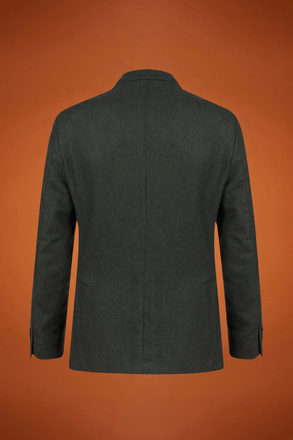 Men's classic single-breasted jacket in a regular fit, made from herringbone wool blend fabric