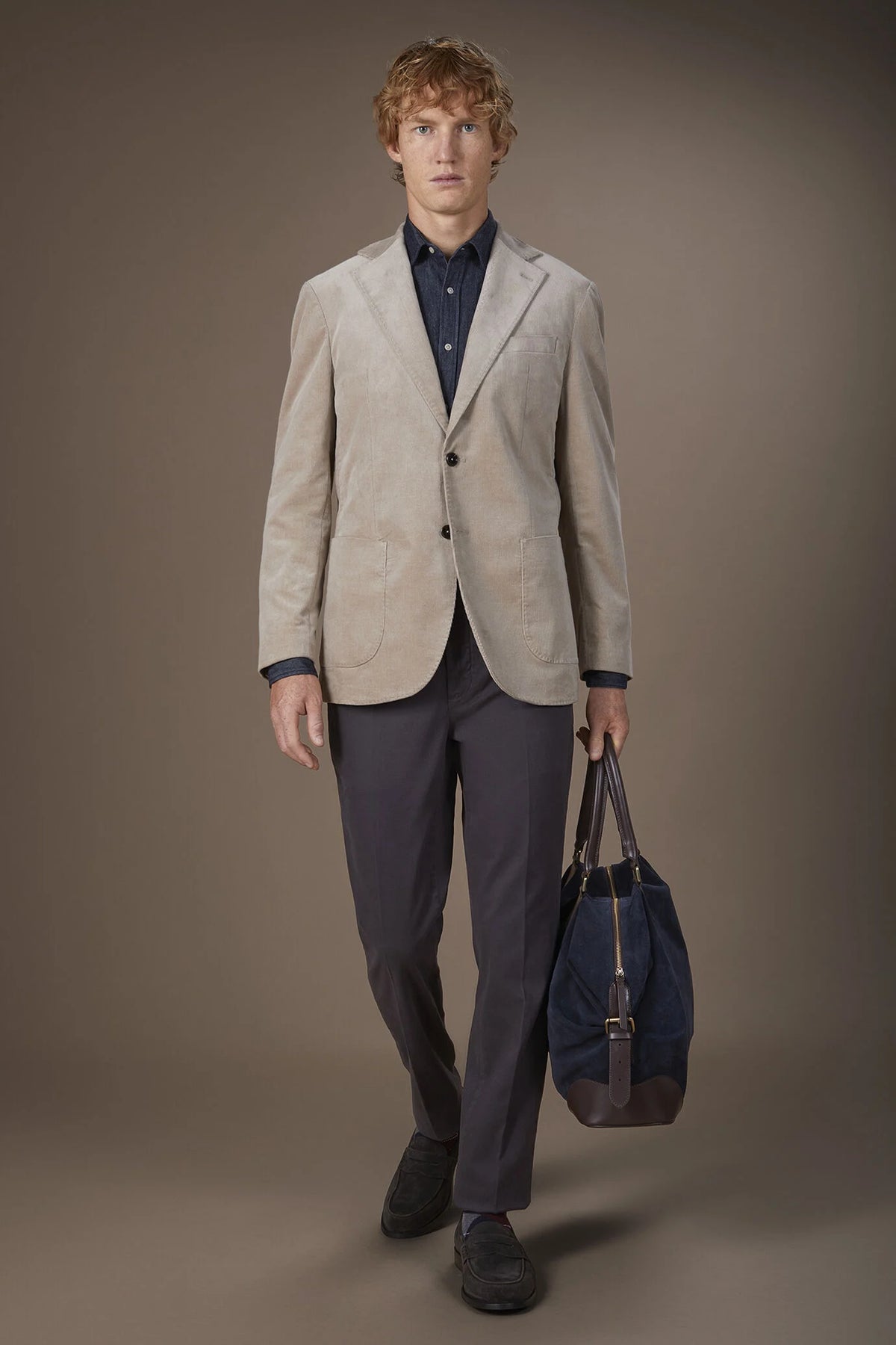 Men's single-breasted velvet jacket in a regular fit