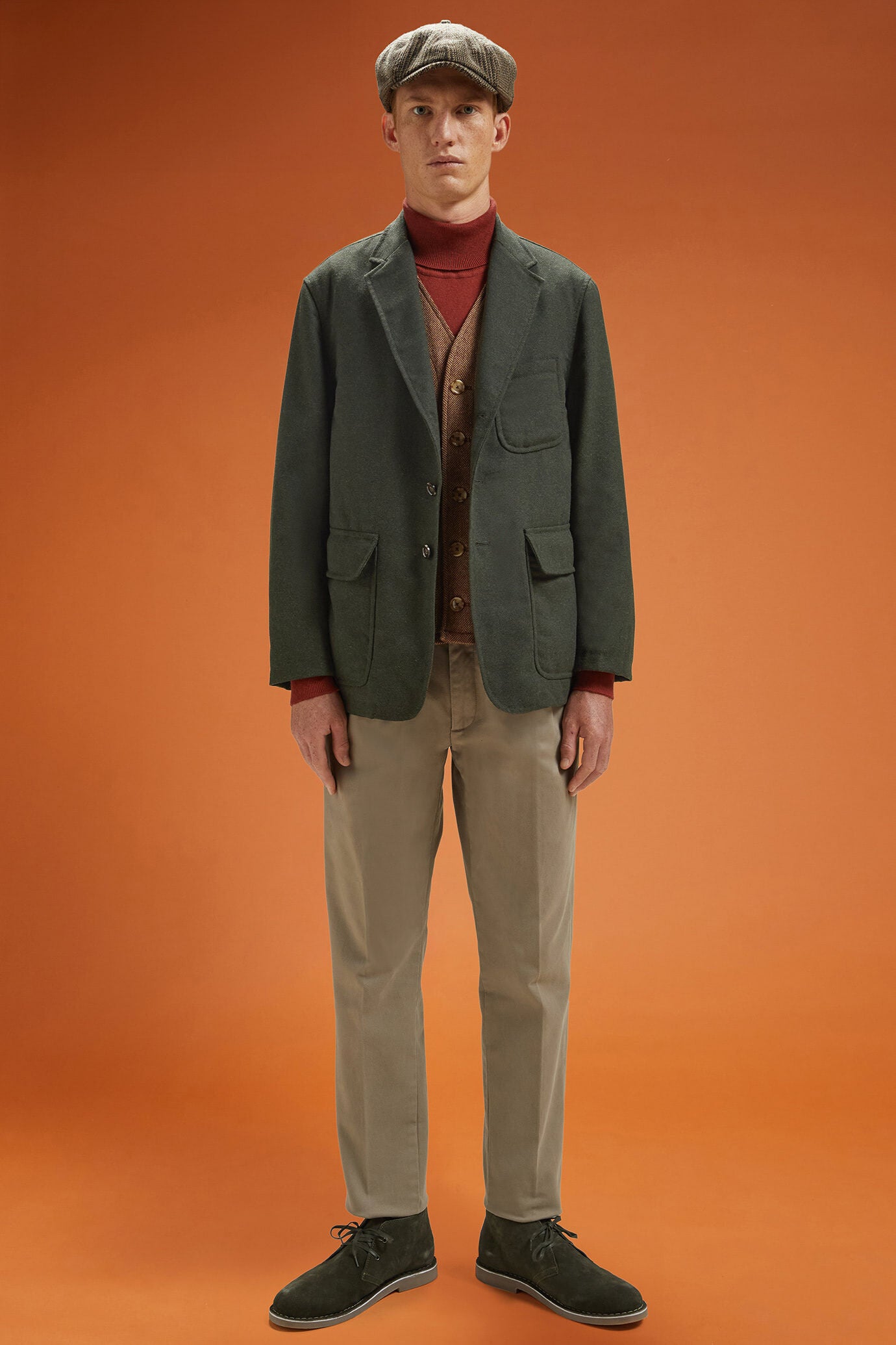 Men's regular fit sports jacket in wool blend tweed
