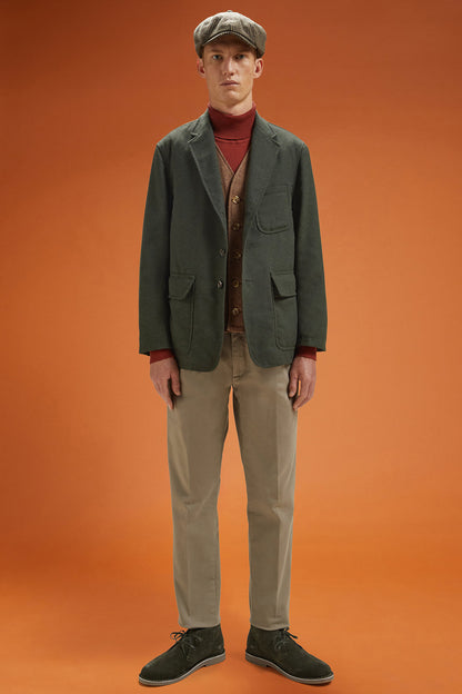 Men's regular fit sports jacket in wool blend tweed