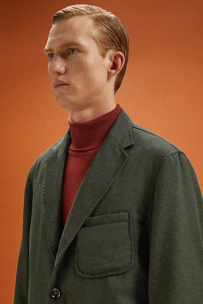 Men's regular fit sports jacket in wool blend tweed
