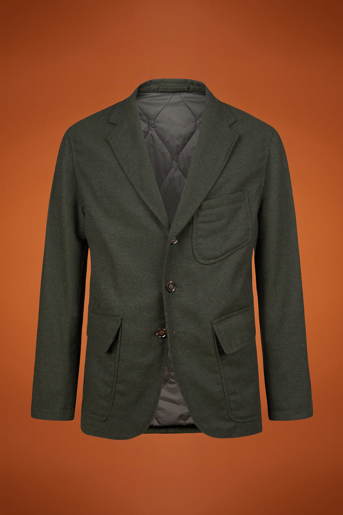 Men's regular fit sports jacket in wool blend tweed