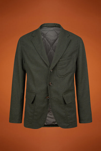 Men's regular fit sports jacket in wool blend tweed