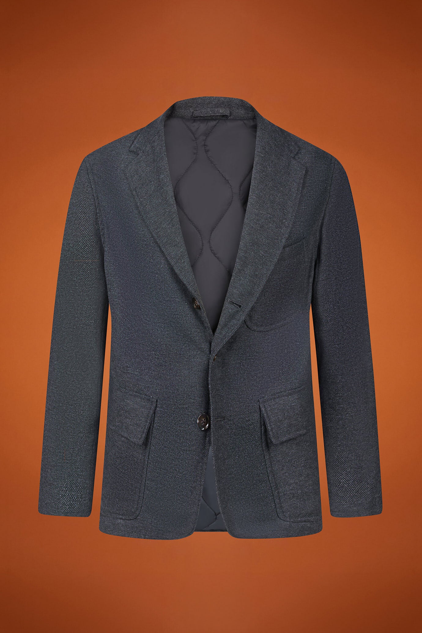 Men's regular fit sports jacket in wool blend tweed