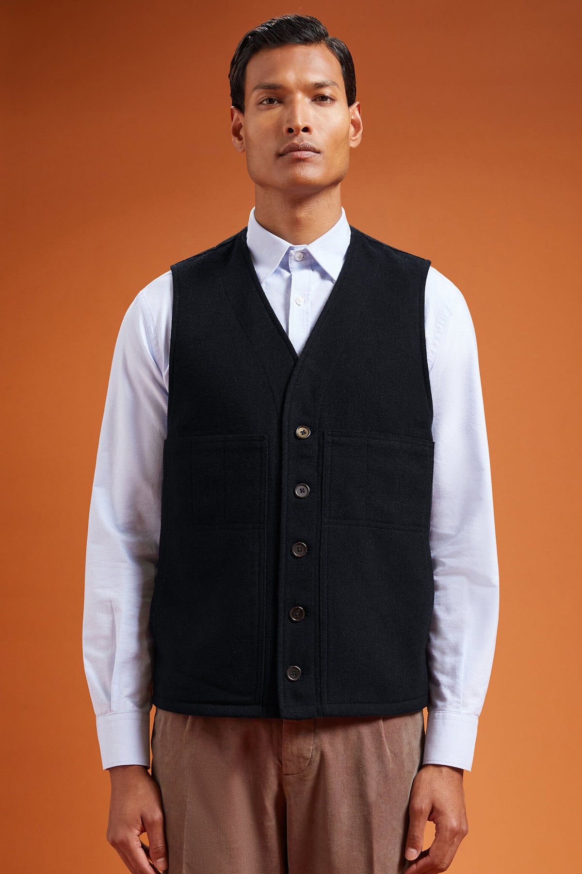 Men's single-breasted waistcoat