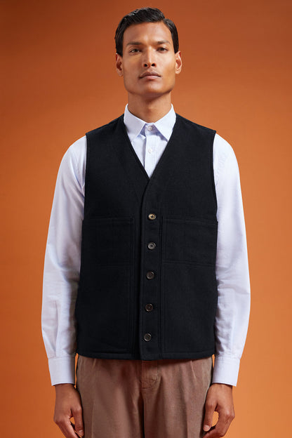 Men's single-breasted waistcoat