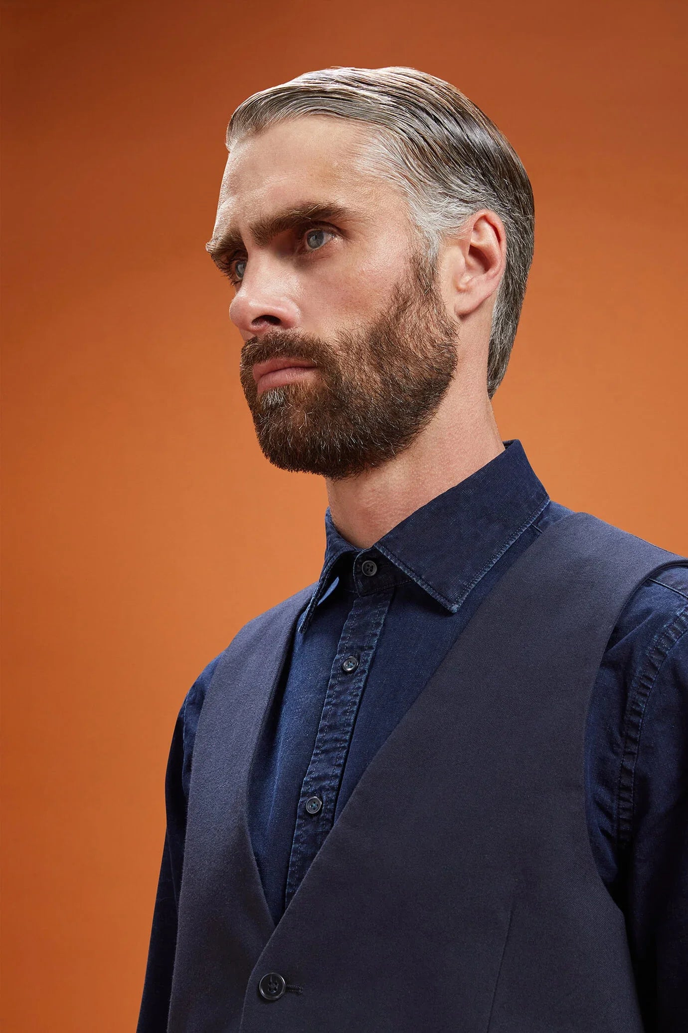 Men's regular fit classic waistcoat in grisaille fabric