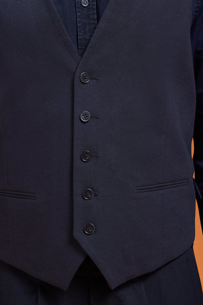 Men's regular fit classic waistcoat in grisaille fabric