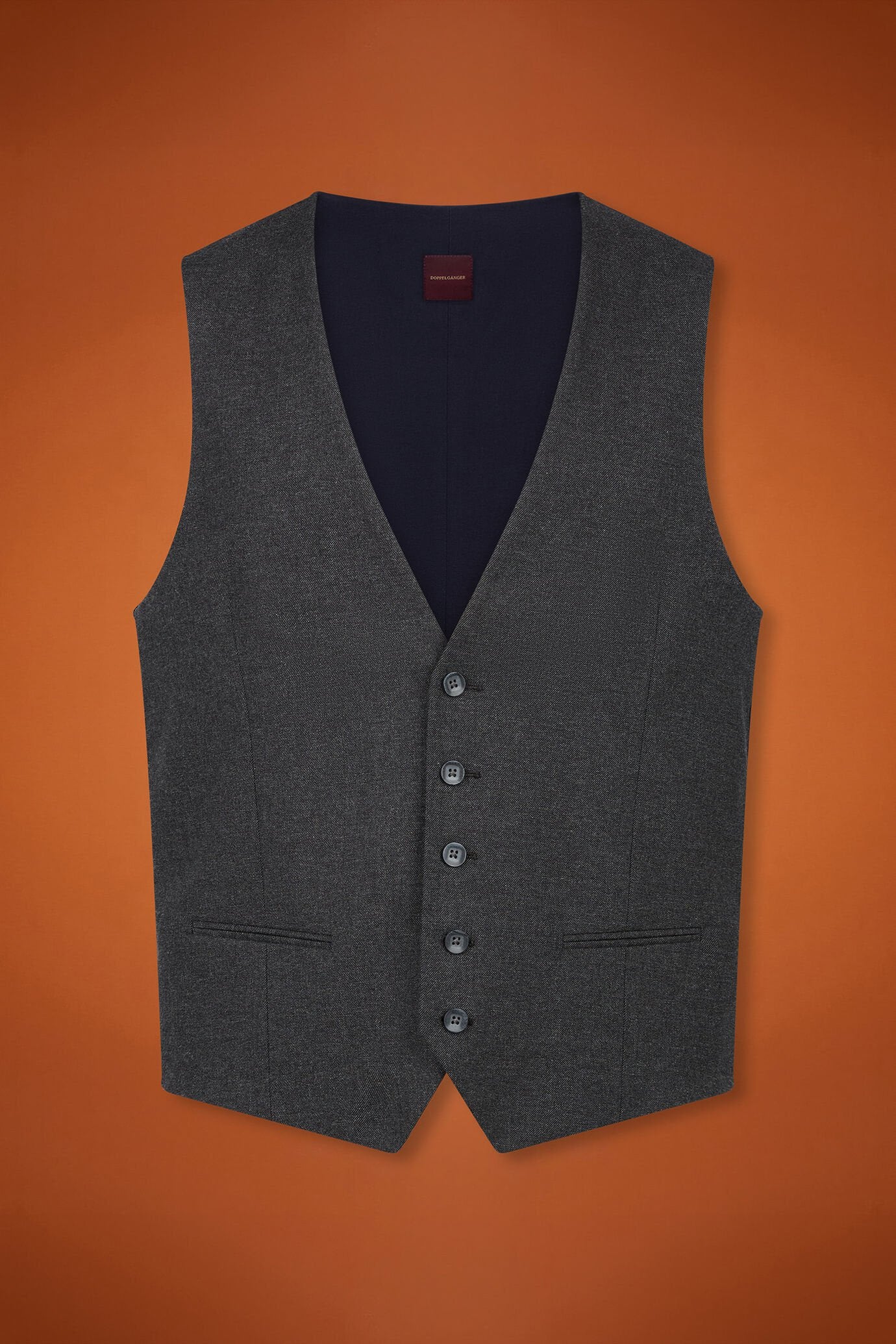 Men's regular fit classic waistcoat in grisaille fabric