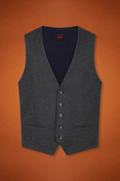 Men's regular fit classic waistcoat in grisaille fabric