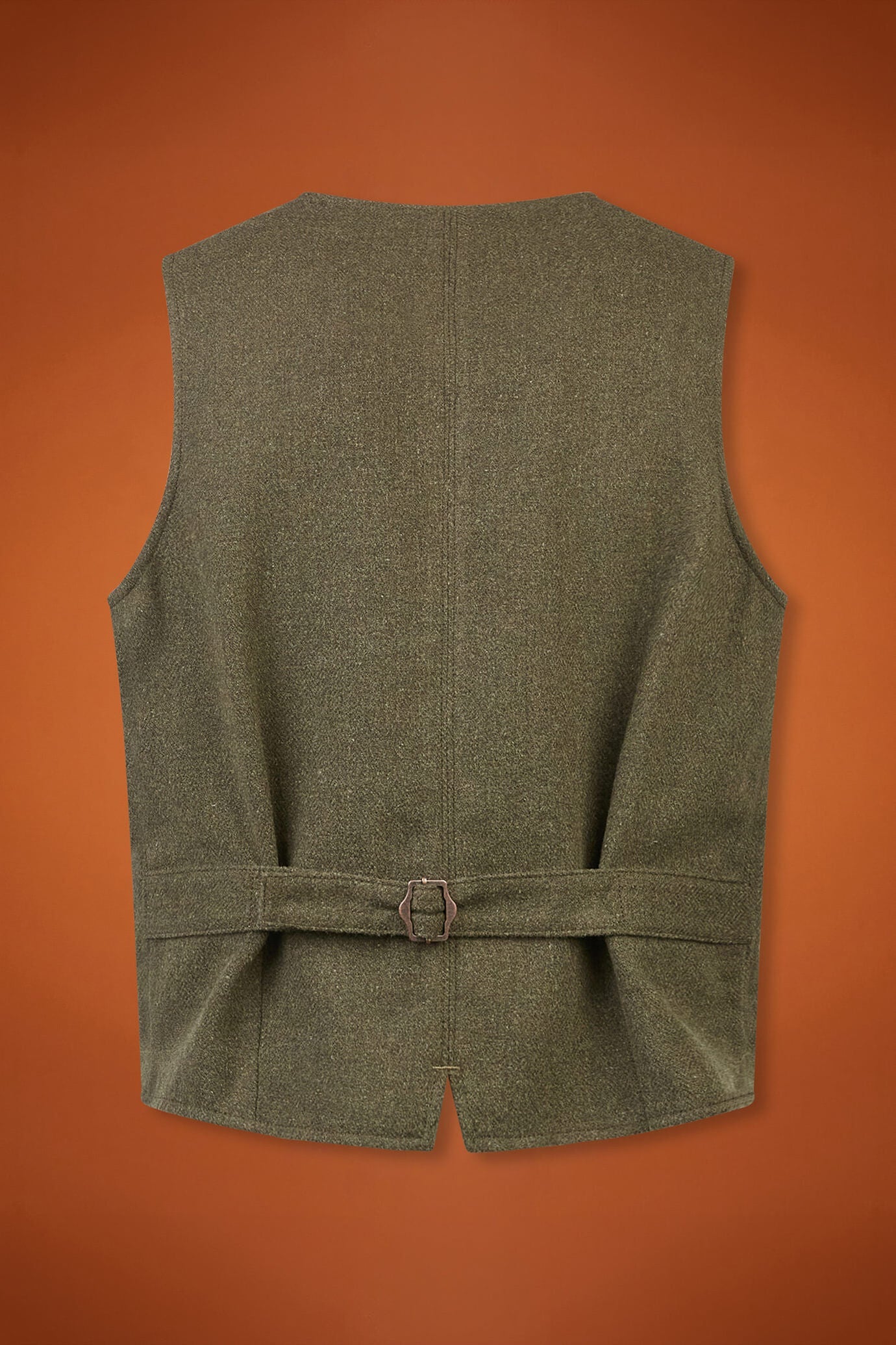 Men's regular fit single-breasted waistcoat with a V-neckline in a wool blend