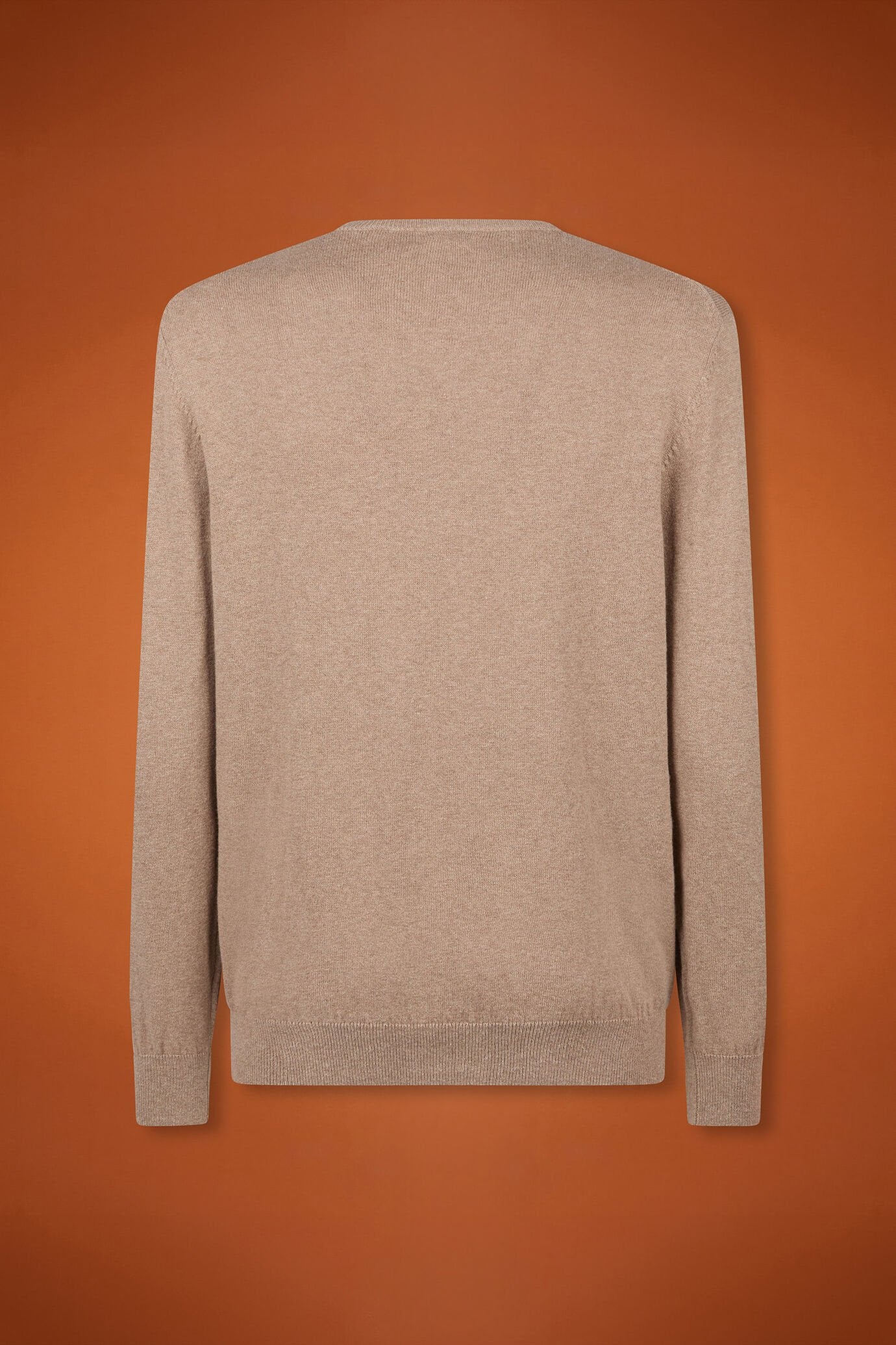 Men's regular fit crew neck jumper in wool and cotton