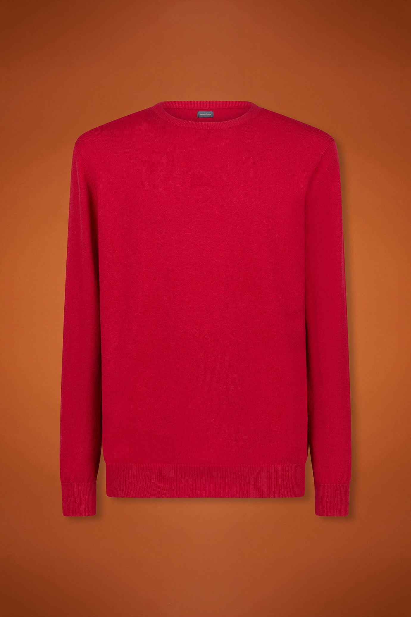Men's regular fit crew neck jumper in wool and cotton