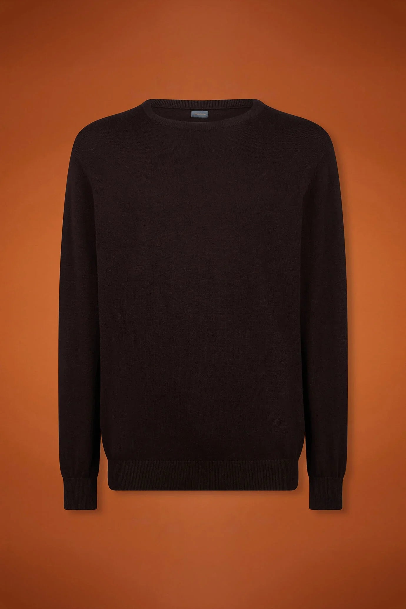 Men's regular fit crew neck jumper in wool and cotton
