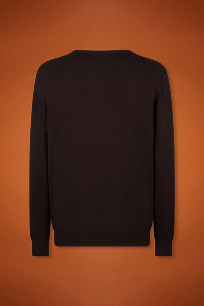 Men's regular fit crew neck jumper in wool and cotton