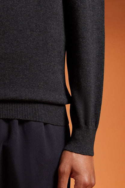 Men's regular fit crew neck jumper in wool and cotton