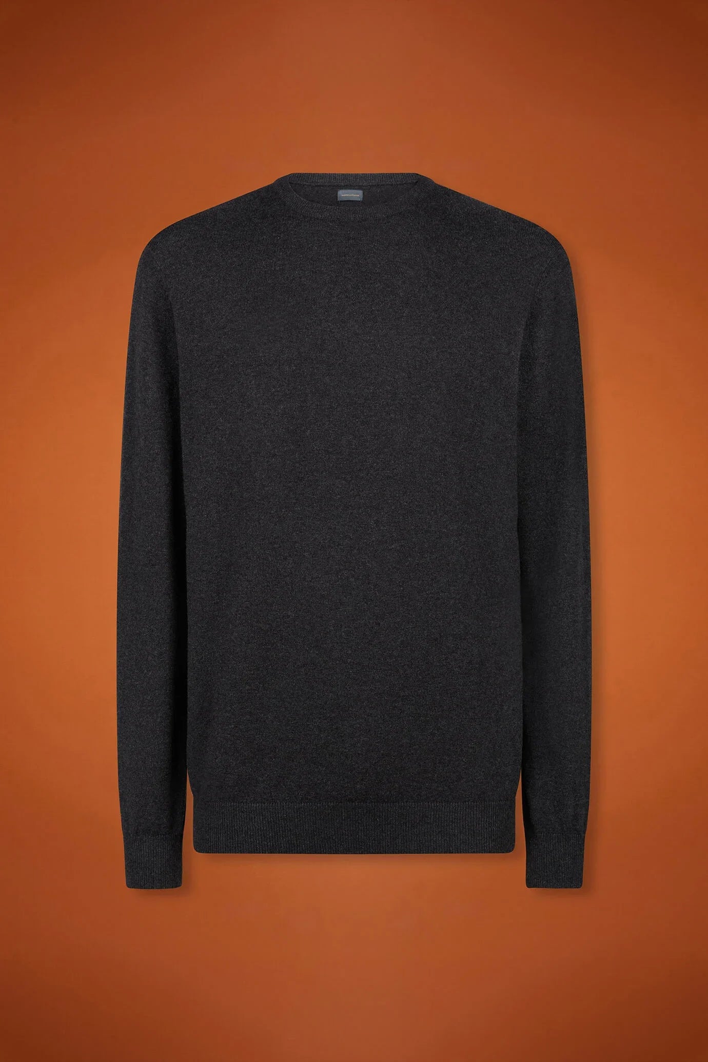 Men's regular fit crew neck jumper in wool and cotton