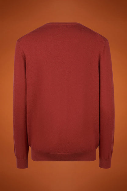Men's regular fit crew neck jumper in wool and cotton
