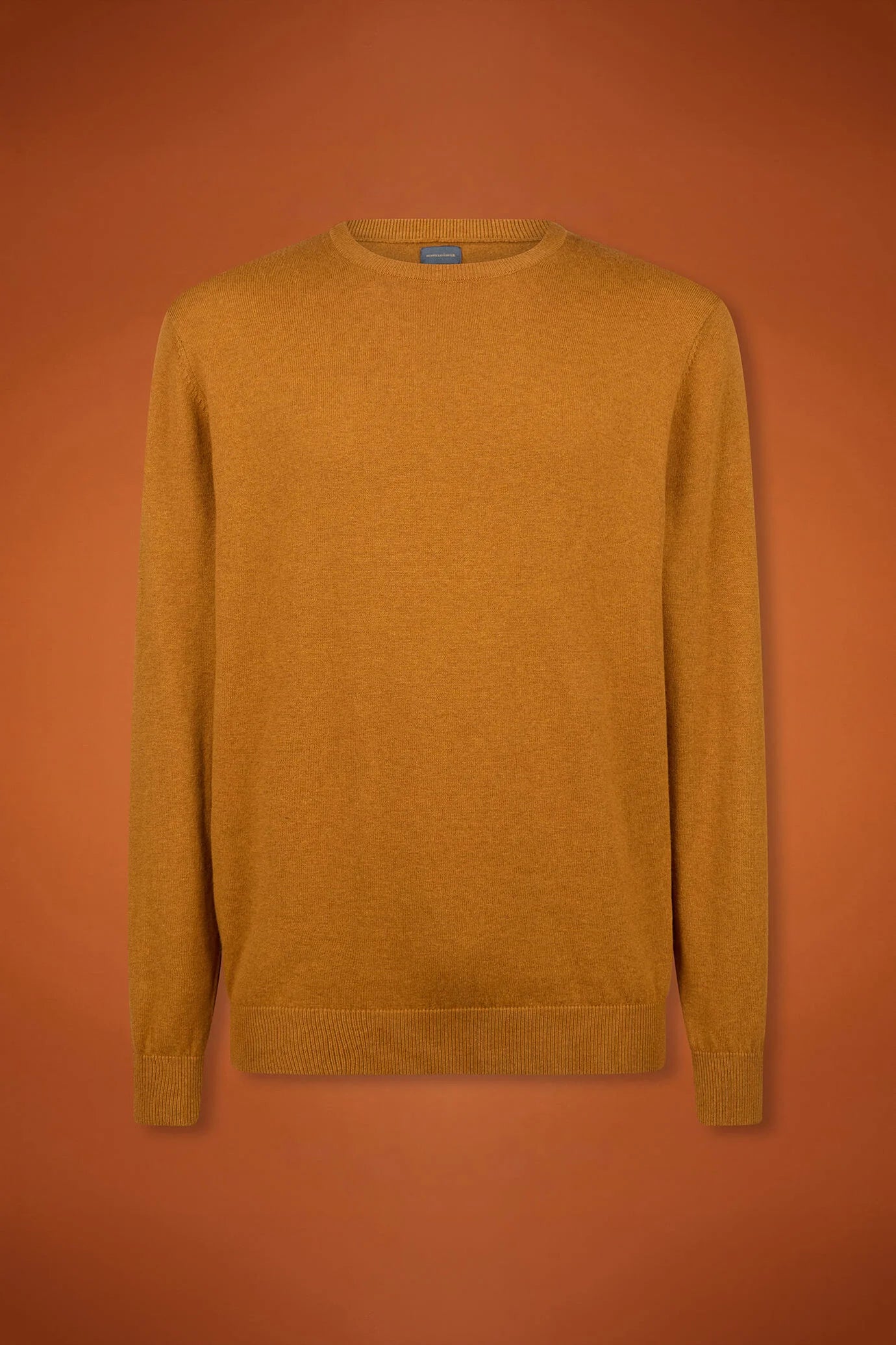 Men's regular fit crew neck jumper in wool and cotton