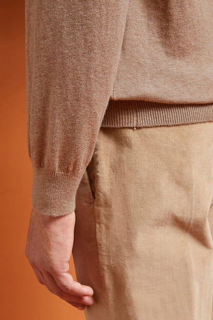 Men's regular fit turtleneck jumper in wool and cotton