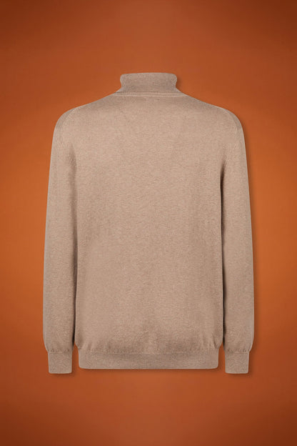 Men's regular fit turtleneck jumper in wool and cotton