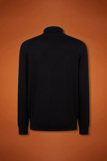 Men's regular fit turtleneck jumper in wool and cotton