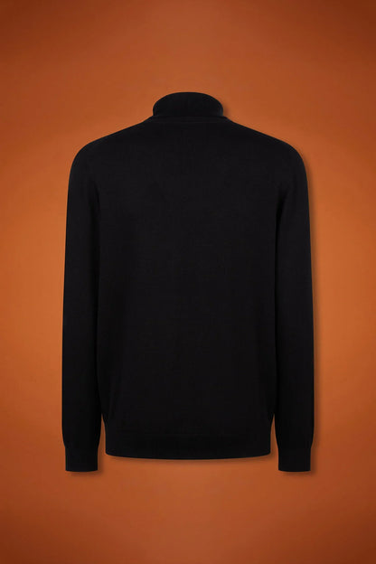 Men's regular fit turtleneck jumper in wool and cotton