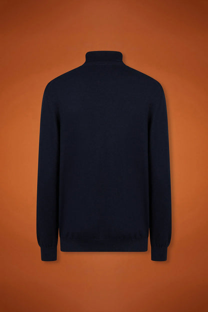 Men's regular fit turtleneck jumper in wool and cotton