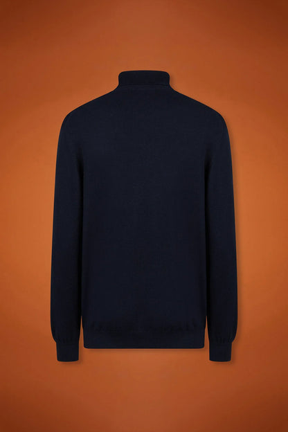 Men's regular fit turtleneck jumper in wool and cotton