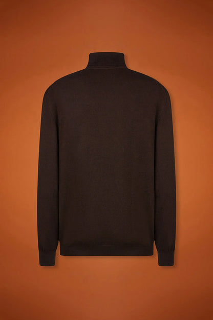 Men's regular fit turtleneck jumper in wool and cotton