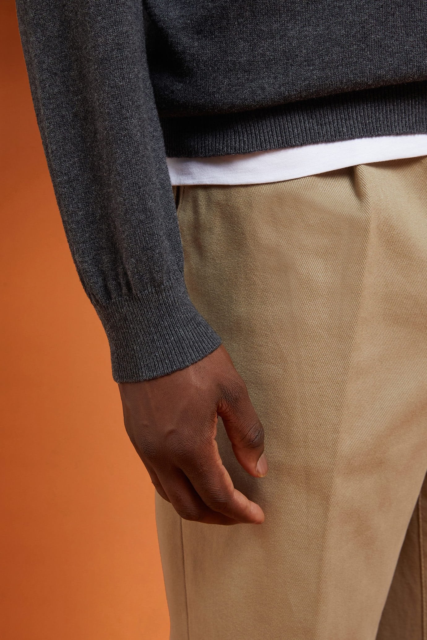 Men's regular fit turtleneck jumper in wool and cotton