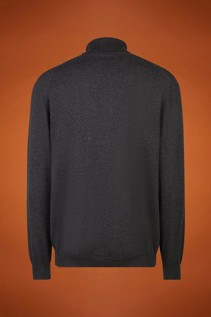 Men's regular fit turtleneck jumper in wool and cotton