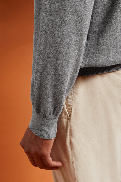 Men's regular fit turtleneck jumper in wool and cotton