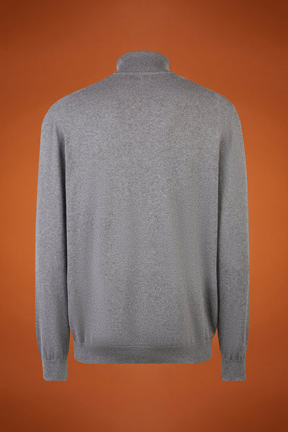 Men's regular fit turtleneck jumper in wool and cotton