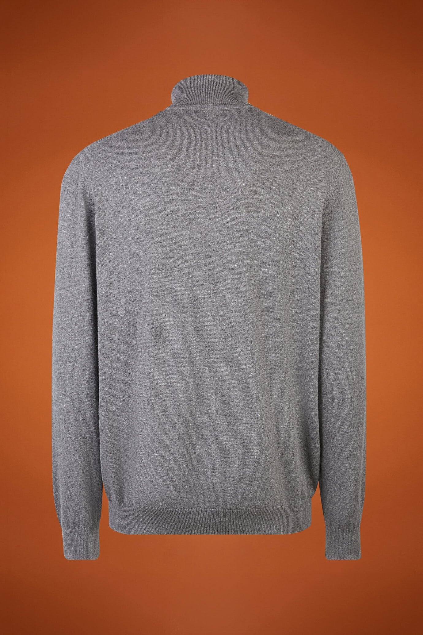 Men's regular fit turtleneck jumper in wool and cotton