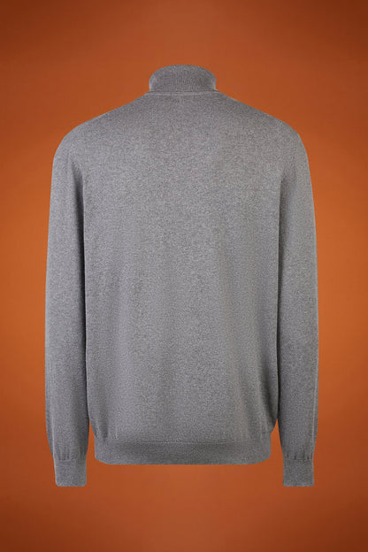 Men's regular fit turtleneck jumper in wool and cotton