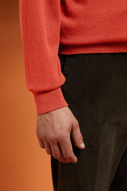 Men's regular fit turtleneck jumper in wool and cotton